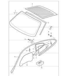window glazing 997 GT3 2007-11