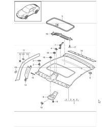 rooflining a-pillar 997 GT3 2007-11