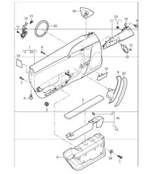 Türverkleidungszubehör für Fahrzeuge mit Schalensitz GT-Tür I384 / I385 für 997 GT3 2007-11