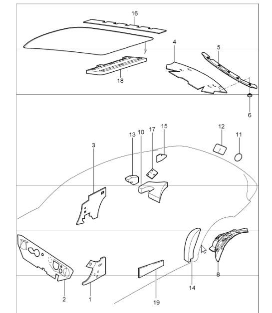 Diagram 807-15 Porsche Cayman 987C/981C (2005-2016) Body