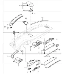 accessories, dashboard trim, upper part 997 GT3 2007-11