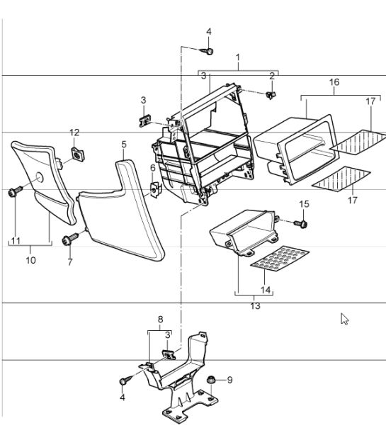 centre console front 997 GT3 2007-11