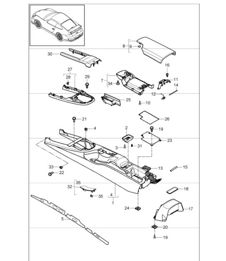 centre console rear 997 GT3 2010 ONWARDS