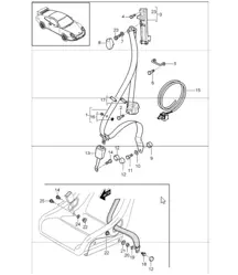 seat belt: 3-point automat. seat belt, 6-point seat belt, roll cage 997 GT3 2007-11