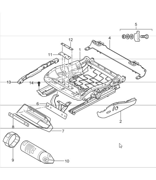 seat adjuster, sports seat, elect. vertical adjustment 997 GT3 2007-11