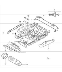 seat adjuster, sports seat, elect. vertical adjustment 997 GT3 2007-11
