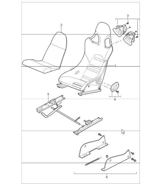 bucket seat, cover, pearl velour 997 GT3 2007-11
