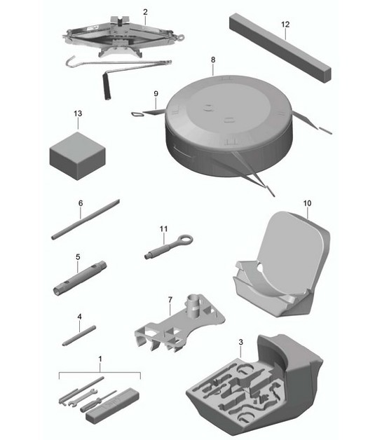 Diagram 001-000 Porsche Boxster S 718 2.5L PDK（350 马力） 配件及其他 