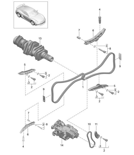 Diagram 103-015 Porsche 968 (1992-1995) Motor