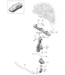 Supporto di montaggio/tubo dell'acqua 981C Cayman GT4 2016