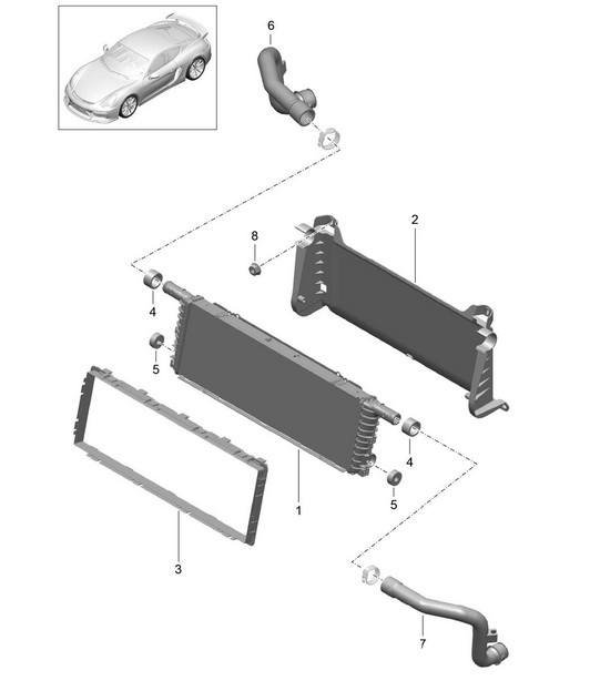 Radiateur - Centre (PR:153) - 981 Cayman GT4 2016
