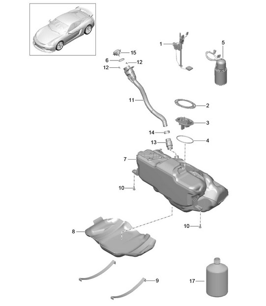 Fuel tank 981C Cayman GT4 2016