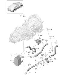 Schaltgetriebe / Wärmetauscher / Ölleitung / Wasserleitung (Modell: G8120) 981C Cayman GT4 2016