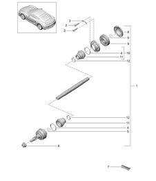 Arbre de transmission 981C Cayman GT4 2016