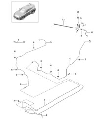 Líneas de freno / Bajos - CENTRAL, TRASERO - 981C Cayman GT4 2016