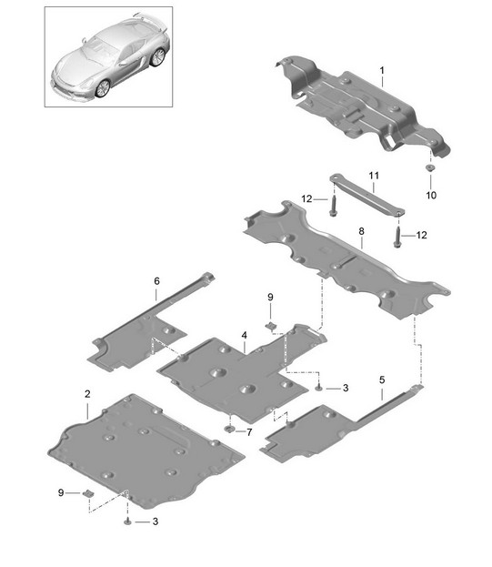Garniture / dessous de caisse 981C Cayman GT4 2016