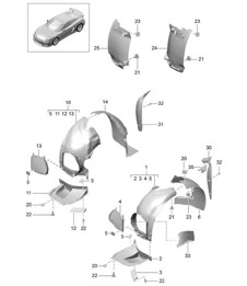 Garnitures / Passage de roue 981C Cayman GT4 2016