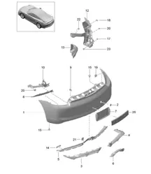 Heckstoßstange 981C Cayman GT4 2016