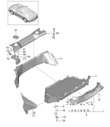 Luggage compartment - REAR - 981C Cayman GT4 2016