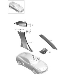 Voeringen / A-stijl / B-stijl / Motorkappaneelbekleding 981C Cayman GT4 2016