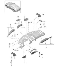 Accesorios / Moldura cuadro de instrumentos / Parte superior 981C Cayman GT4 2016