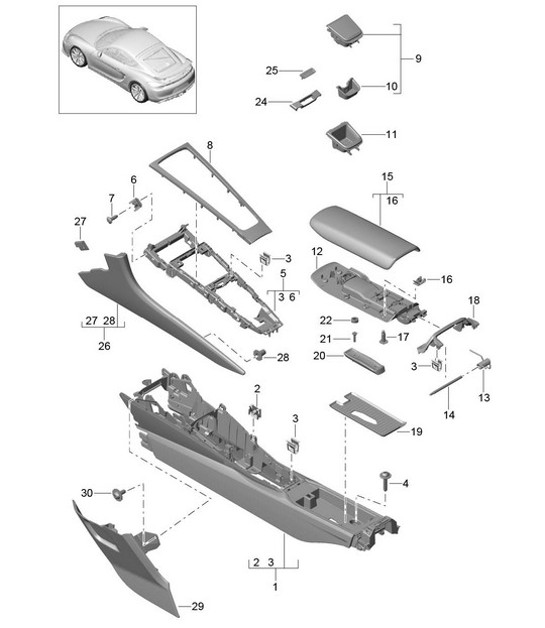 Diagram 809-020 Porsche 997 (911) MK1 2005-2008 Carrocería