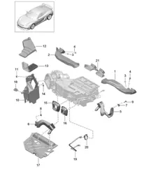 Luchtgeleider / Luchtverdeler 981C Cayman GT4 2016
