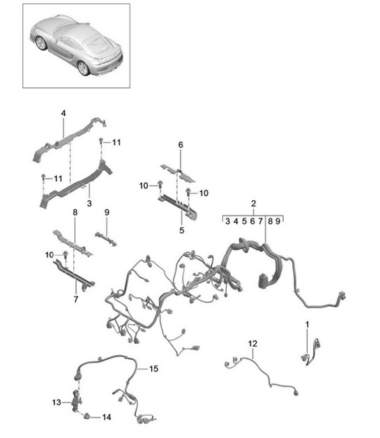Diagram 902-020 Porsche Cayenne 92A (958) 2010-2017 Electrical equipment