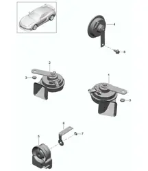 Fanfare / Signaalhoorn / alarmsysteem 981C Cayman GT4 2016