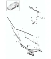 挡风玻璃刮水器系统，完整。 / 雨量传感器 981C Cayman GT4 2016