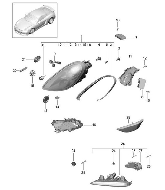 Diagram 905-002 Porsche Cayenne Turbo V8 4.0L Benzine 550 pk 