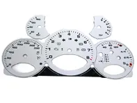 Instrument face set, Silver. Porsche 997.2 PDK - KPH - 330 MPH - 9764121001PDK - F97 641 210 01TIP, F9764121001TIP