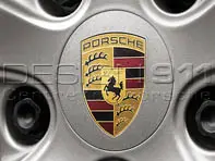 Wheel Caps with Coloured Crest for Porsche 718 Boxster / Cayman (Set of 4) - 00004460728, 00004460521