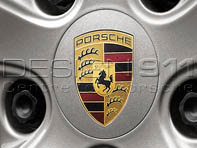 Wheel Caps with Coloured Crest for Porsche 718 Boxster / Cayman (Set of 4) - 00004460728, 00004460521