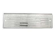 Étiquette d'identification du châssis. Porsche 911 1974-80 - 91170110111