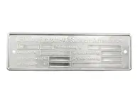 Chassis-Identifikationsschild. Porsche 911 1974-80 - 91170110111