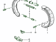 手刹弹簧套件。保时捷 996 1998-2005 - 91135294401, 298609723, 99635272300, 99635274101, 99335207301, 298609717, 99635280700, 99335273700
