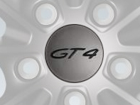 Copriruota con logo 'GT4' in platino (satinato-lucido) per Porsche Cayman GT4 - 00004460719