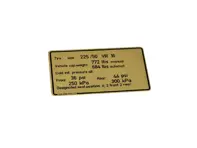 Etichetta con la pressione degli pneumatici. Porsche 928S modelli USA - 92800650902 - PAKRU