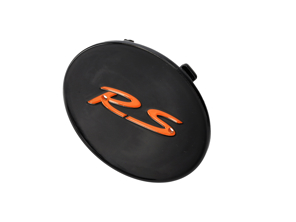 Wheel Cap 'GT3 RS' BLACK with ORANGE Logo for Porsche - 997361303912D8, 997361303918C6