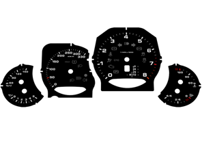 Dial face set, KMH. Porsche 970 Panamera S / Panamera 4S