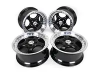 Jantes en alliage 18" KT2 à jante divisée - Finition noire Porsche PCD5/130