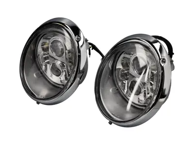 Faros delanteros cromados con interior LED LHD Clear Lens Porsche 911/964 - 91163111499, 91163111299, 91163111399