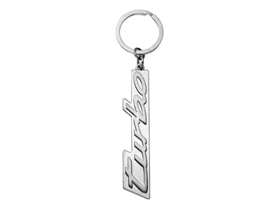 Porsche sleutelhanger met Turbo-opschrift, zilver. - WAP0500380STRB