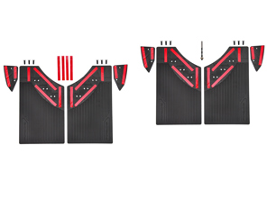 Set di paraspruzzi anteriori/posteriori con materiale di montaggio. Porsche 955 / 957 Cayenne - PCG504821A