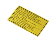 Sticker engine oil level. Porsche 911 SC - 93000650400 - 1601500306