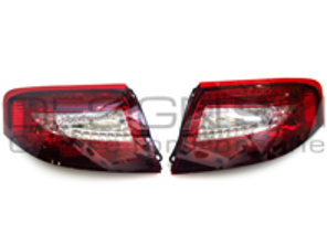 Indicatore di direzione posteriore, trasparente/rosso con lampadine a LED per Porsche 996 Turbo / 996 C4S - 99663148700, 99663148800, 99663148702, 99663148802