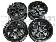 15' Style 548B Fuchs Style Alloy Wheels GLOSS BLACK 7.0J and 8.0J For Porsche Car - 91136102041, 91136102042
