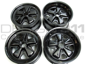 15' Style 548B Fuchs Style Alloy Wheels GLOSS BLACK 7.0J and 8.0J For Porsche Car - 91136102041, 91136102042