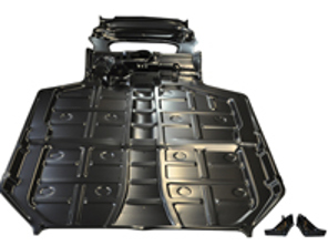 Bodenblech- und Kraftstofftankteil komplett. Porsche 911 08/1967-07/1989 - 1683100800, 5911000, 90150105131, 91150105100, 91150105110, 91150105112, 91150105116, 91150105112GRV - 1683100800